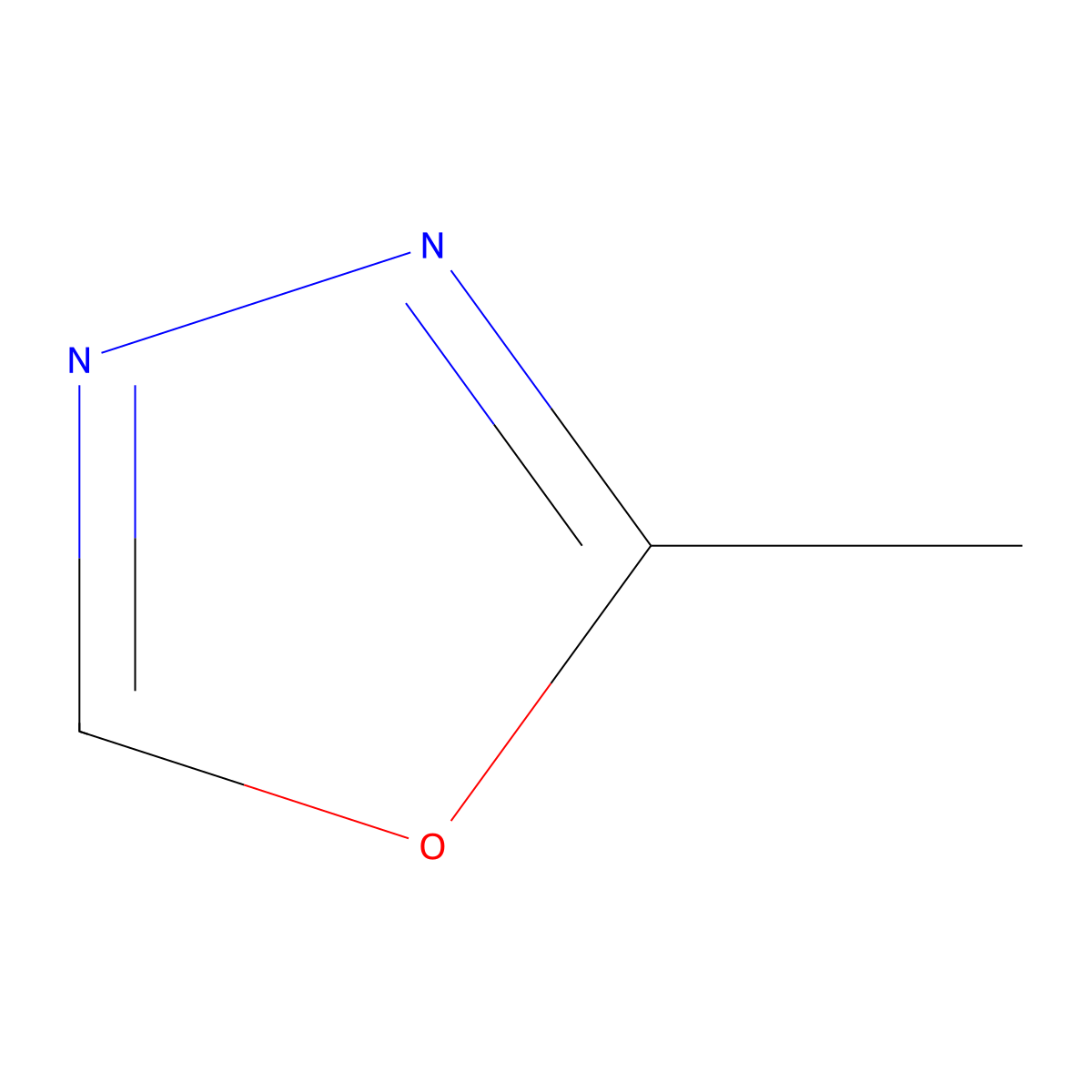 2-Methyl-1,3,4-oxadiazole molecular structure, CAS 3451-51-2