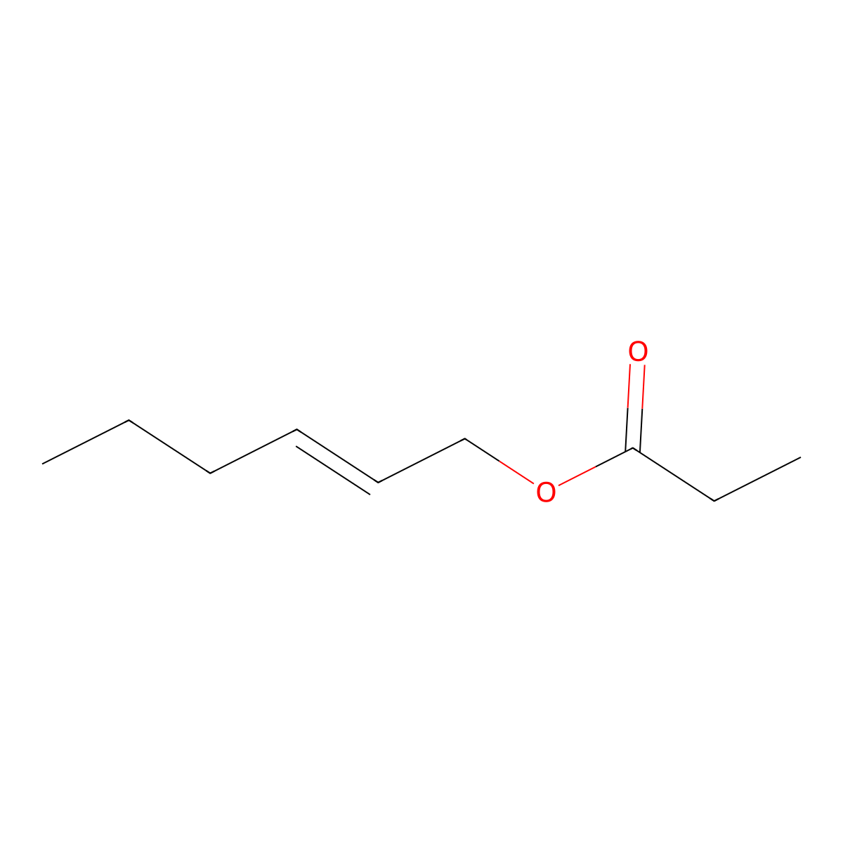 Hex-2-enyl propanoate molecular structure, CAS 3452-05-9