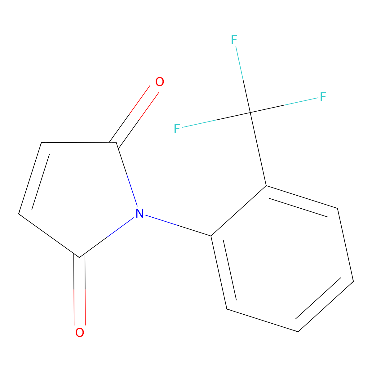 1-[2-(trifluoromethyl)phenyl]-1H-pyrrole-2,5-dione molecular structure, CAS 34520-59-7