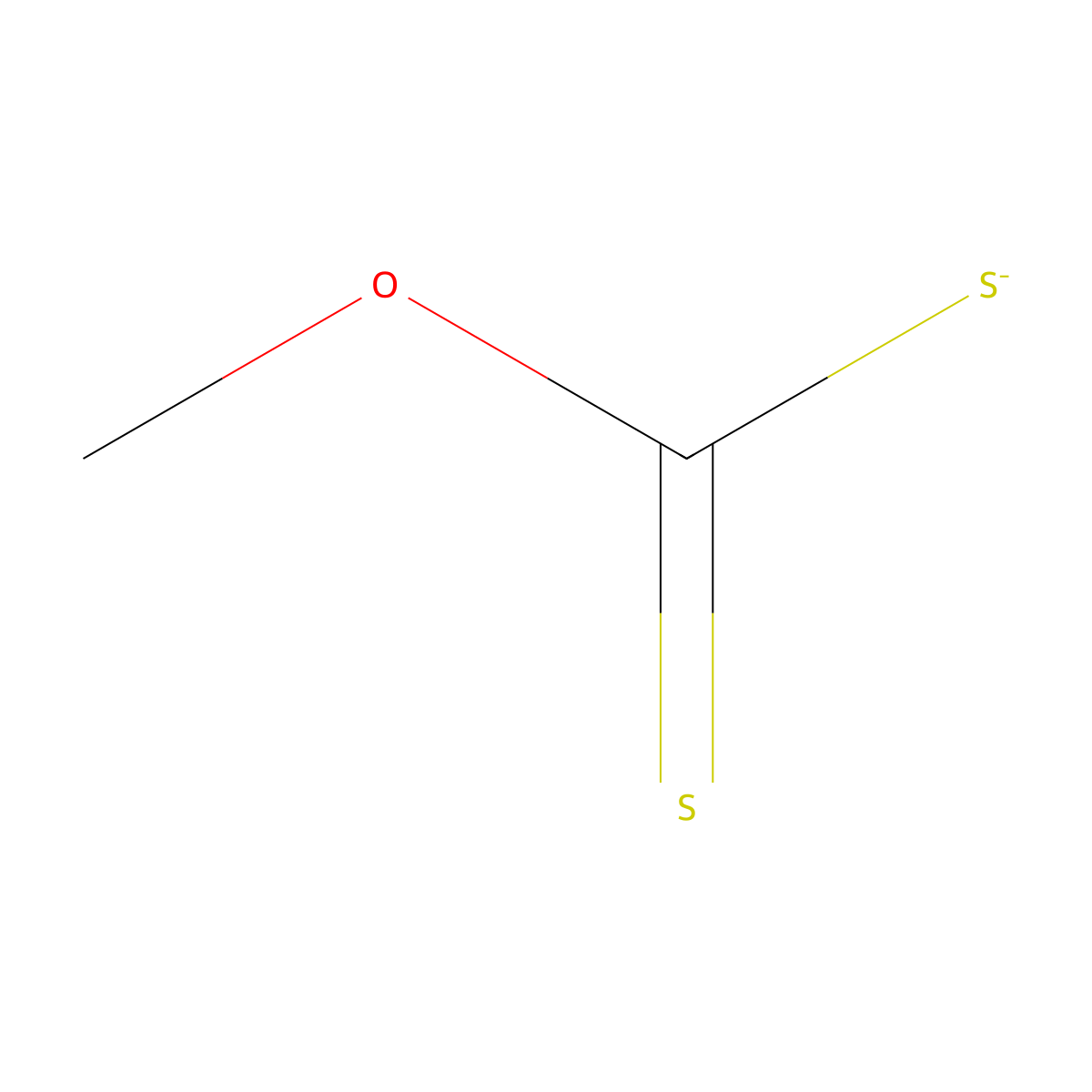 Carbonodithioic acid, O-methyl ester, potassium salt molecular structure, CAS 34520-64-4
