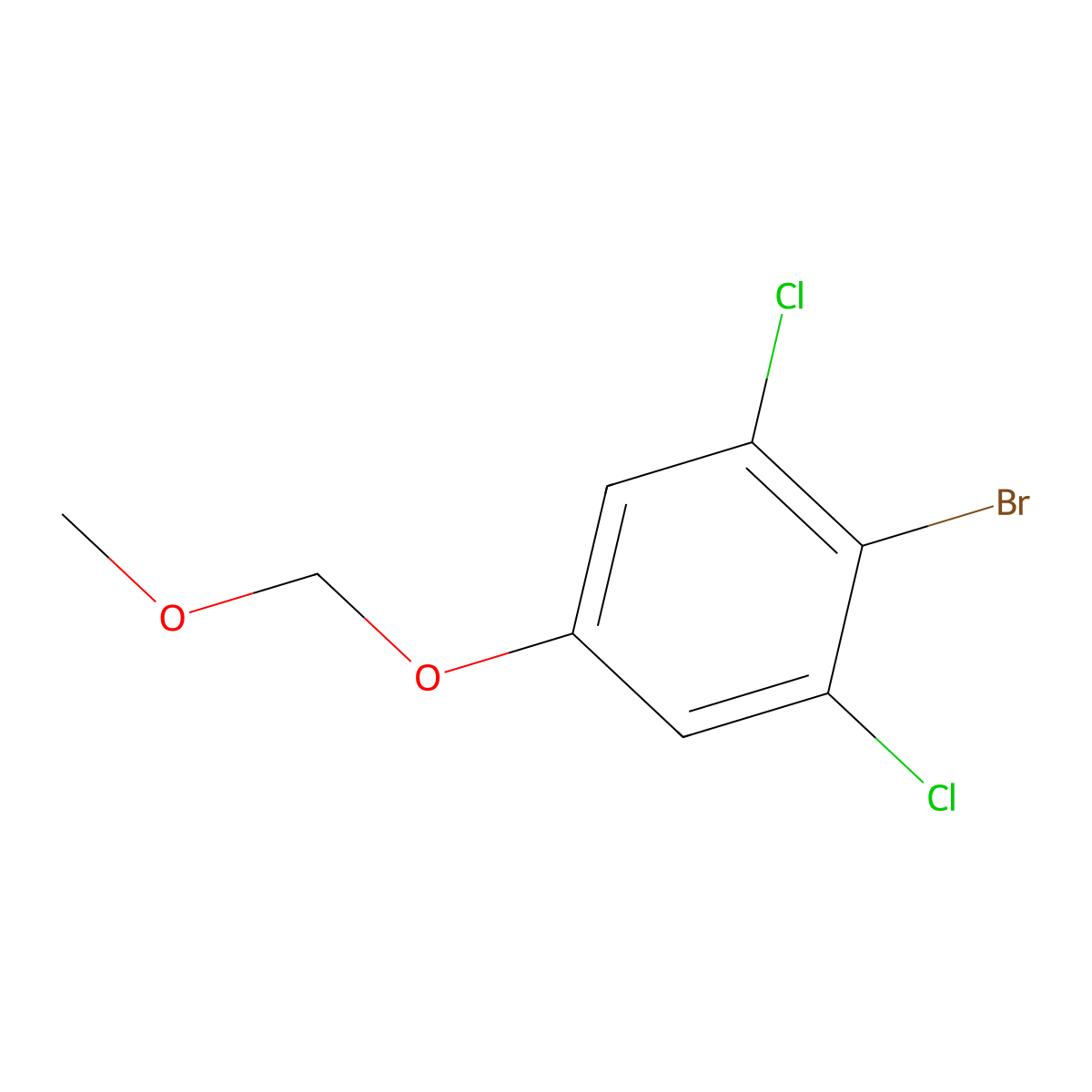 2-Bromo-1,3-dichloro-5-(methoxymethoxy)benzene molecular structure, CAS 345200-89-7