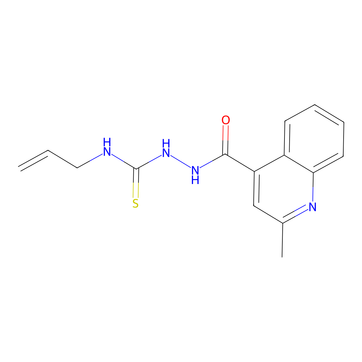 N-allyl-2-[(2-methyl-4-quinolinyl)carbonyl]hydrazinecarbothioamide molecular structure, CAS 345211-77-0