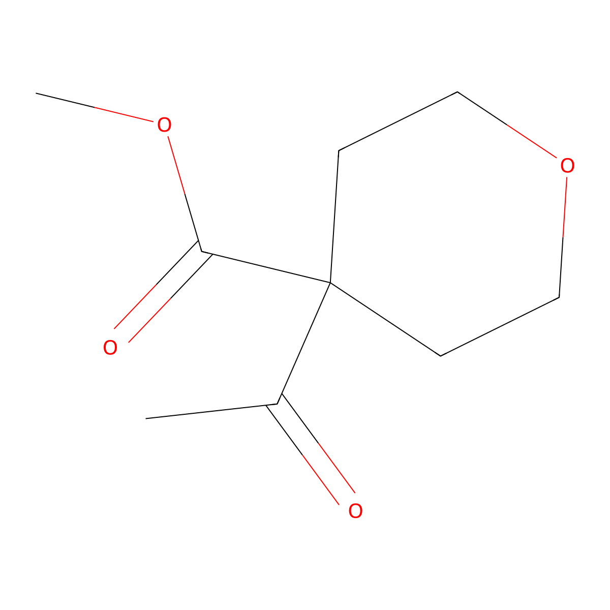 methyl 4-acetyltetrahydro-2H-pyran-4-carboxylate molecular structure, CAS 345216-96-8