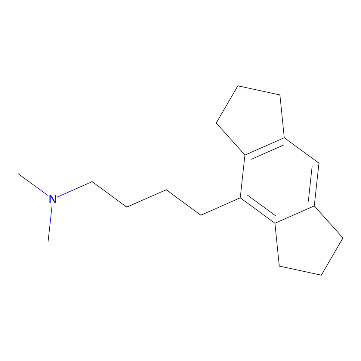 4-(1,2,3,5,6,7-hexahydro-s-indacen-4-yl)-N,N-dimethyl-1-butanamine molecular structure, CAS 345218-30-6