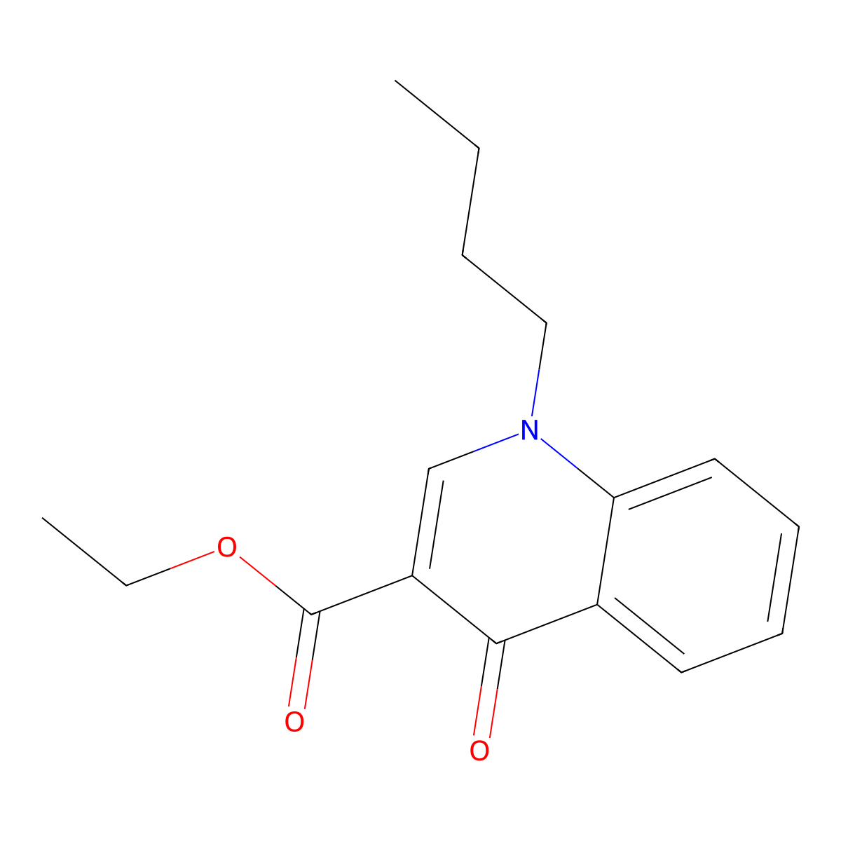 Ethyl 1-butyl-4-oxo-1,4-dihydroquinoline-3-carboxylate molecular structure, CAS 345221-41-2