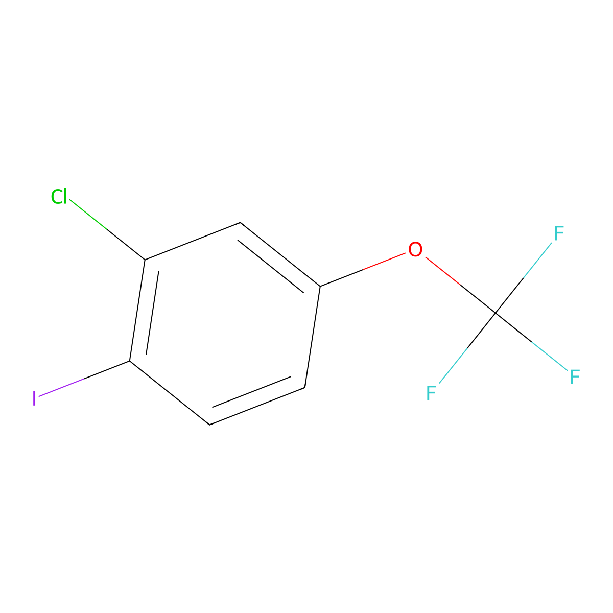 2-Chloro-1-iodo-4-(trifluoromethoxy)benzene molecular structure, CAS 345226-19-9