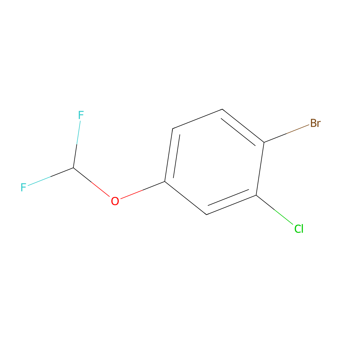 1-Bromo-2-chloro-4-(difluoromethoxy)benzene molecular structure, CAS 345226-22-4
