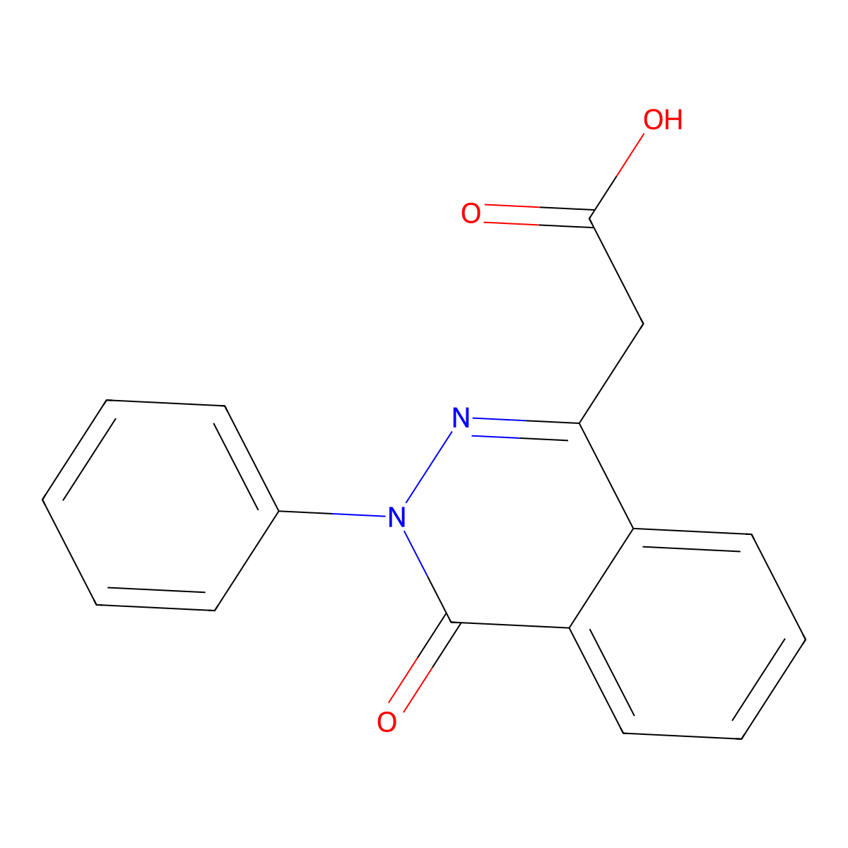 (4-Oxo-3-phenyl-3,4-dihydrophthalazin-1-yl)acetic acid molecular structure, CAS 345228-18-4
