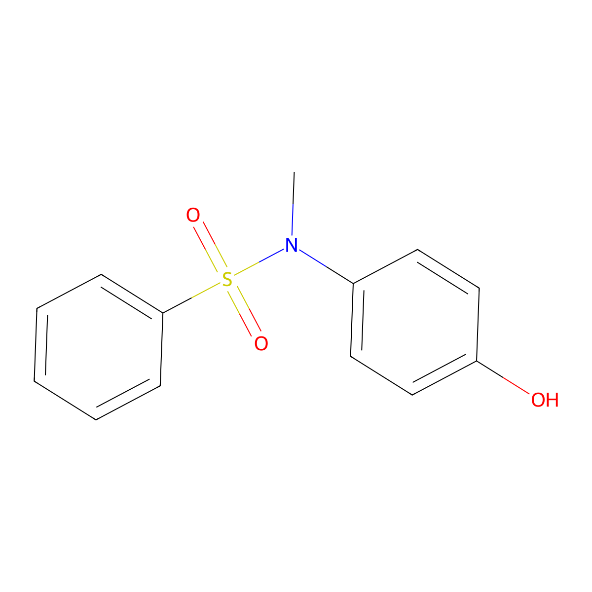 N-(4-Hydroxyphenyl)-N-methylbenzenesulfonamide molecular structure, CAS 34523-31-4