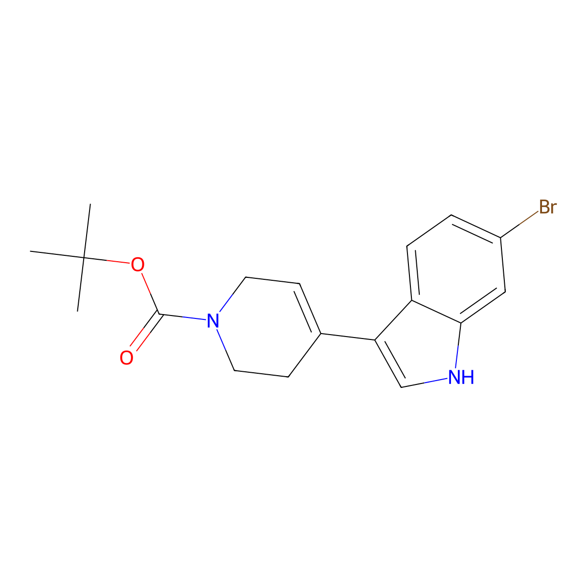 Tert-butyl 4-(6-bromo-1H-indol-3-YL)-5,6-dihydropyridine-1(2H)-carboxylate molecular structure, CAS 345235-82-7