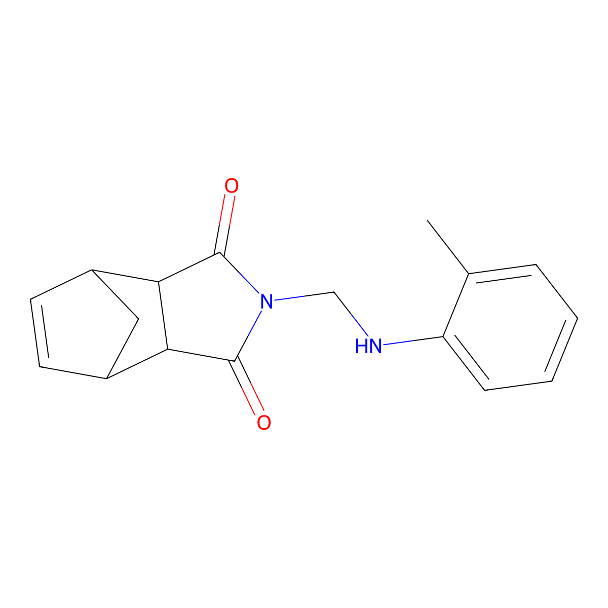 2-{[(2-methylphenyl)amino]methyl}-3a,4,7,7a-tetrahydro-1H-4,7-methanoisoindole-1,3(2H)-dione molecular structure, CAS 345237-52-7