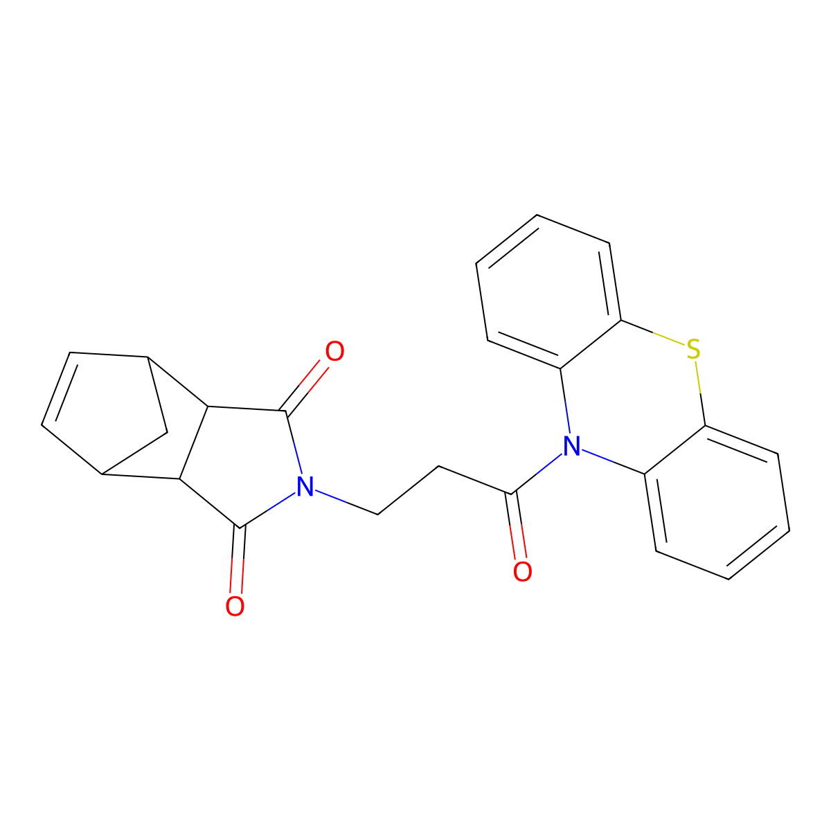 2-(3-oxo-3-(10H-phenothiazin-10-yl)propyl)-3a,4,7,7a-tetrahydro-1H-4,7-methanoisoindole-1,3(2H)-dione molecular structure, CAS 345237-57-2