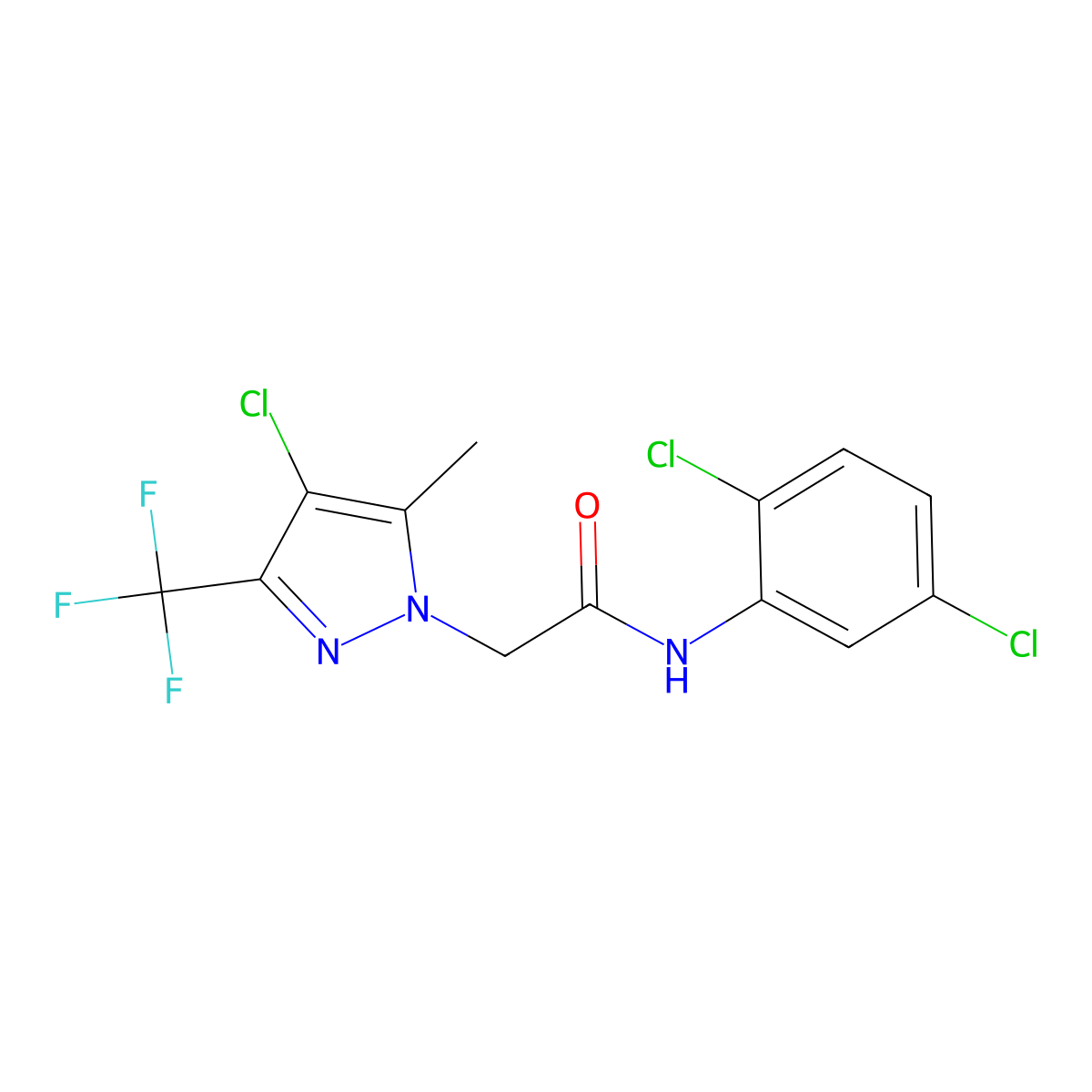 2-[4-chloro-5-methyl-3-(trifluoromethyl)-1H-pyrazol-1-yl]-N-(2,5-dichlorophenyl)acetamide molecular structure, CAS 345237-79-8