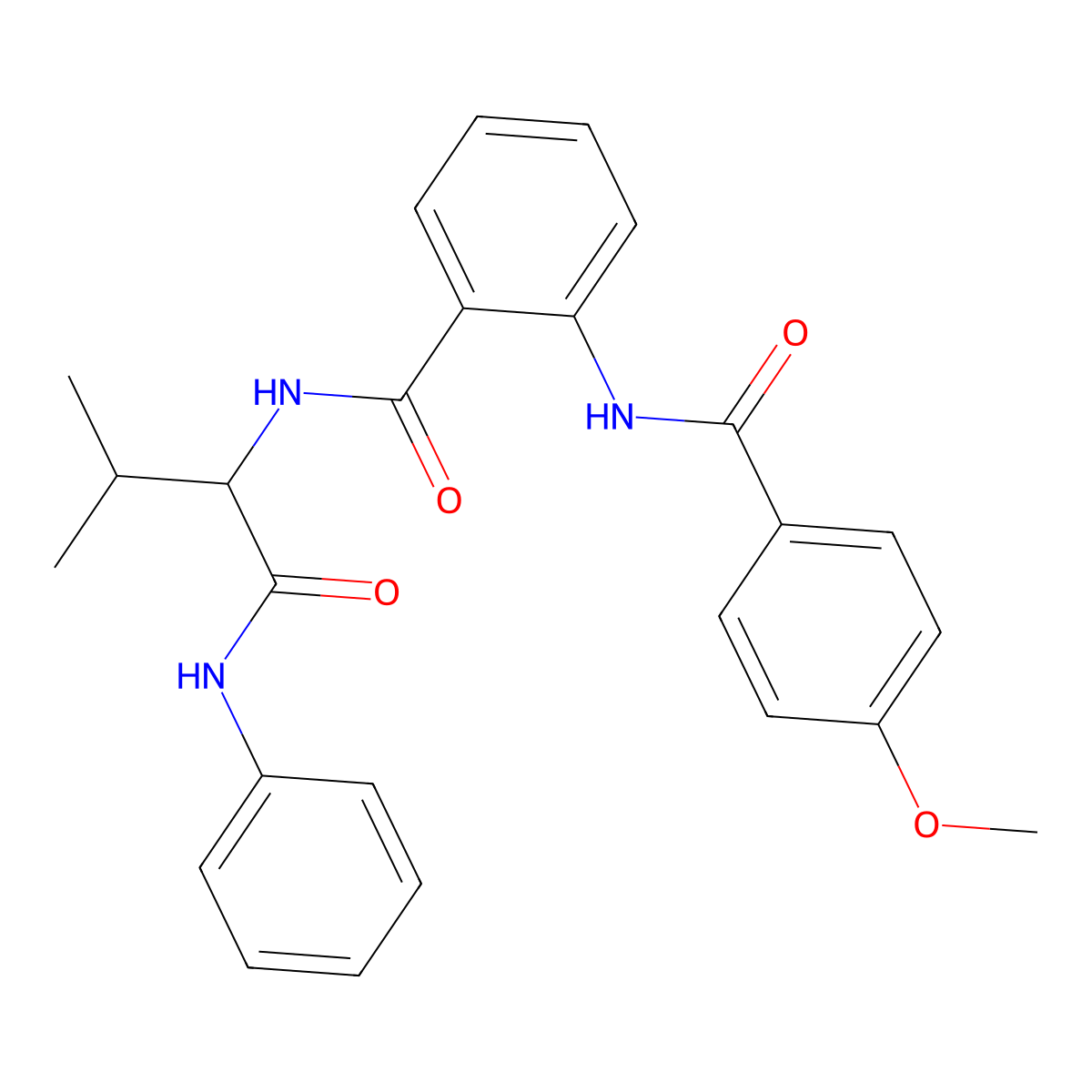 N-(1-anilino-3-methyl-1-oxobutan-2-yl)-2-[(4-methoxybenzoyl)amino]benzamide molecular structure, CAS 345237-92-5
