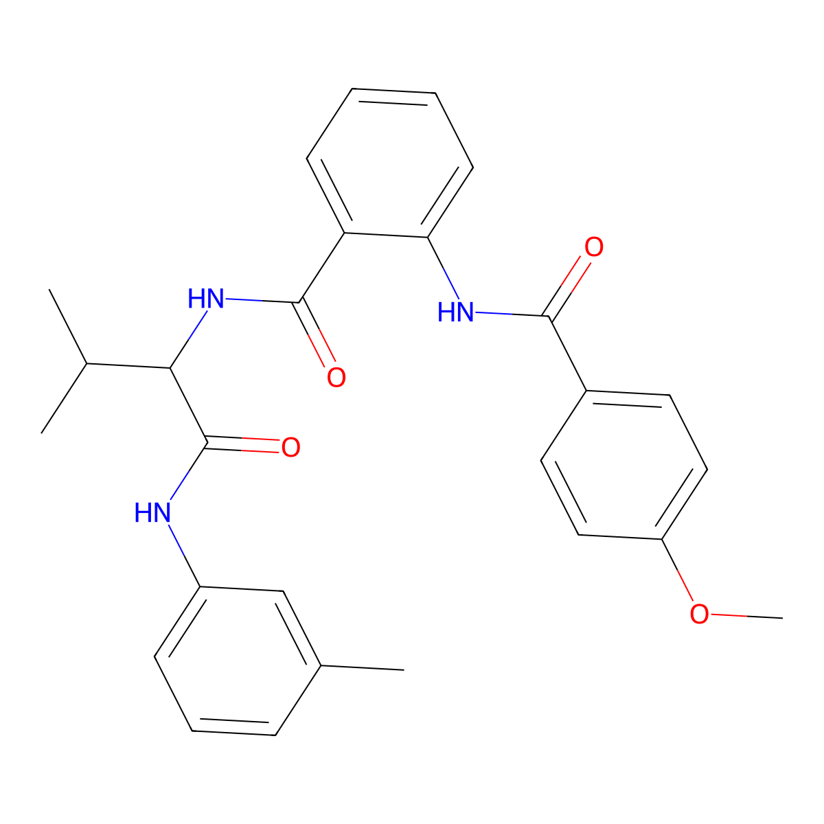 2-(4-Methoxybenzamido)-N-[3-methyl-1-(3-methylanilino)-1-oxobutan-2-yl]benzamide molecular structure, CAS 345237-94-7