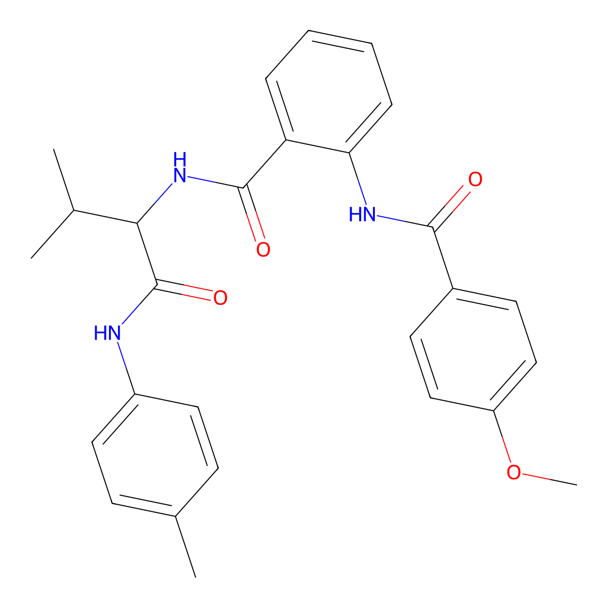 2-(4-Methoxybenzamido)-N-[3-methyl-1-(4-methylanilino)-1-oxobutan-2-yl]benzamide molecular structure, CAS 345237-95-8