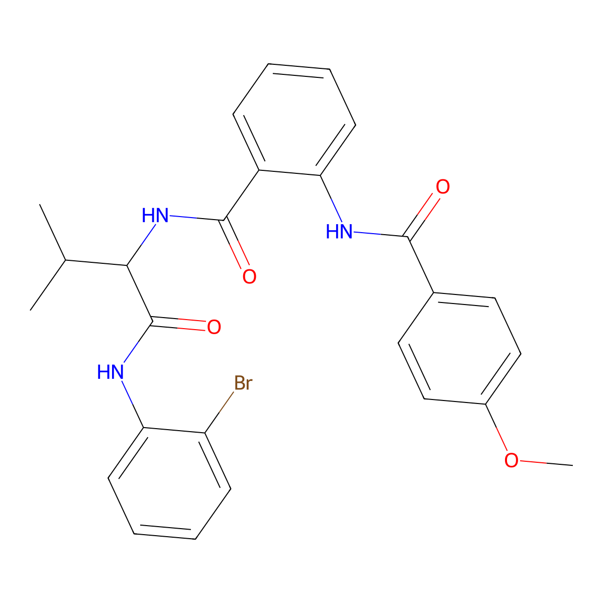 N-[1-(2-Bromoanilino)-3-methyl-1-oxobutan-2-yl]-2-(4-methoxybenzamido)benzamide molecular structure, CAS 345244-53-3