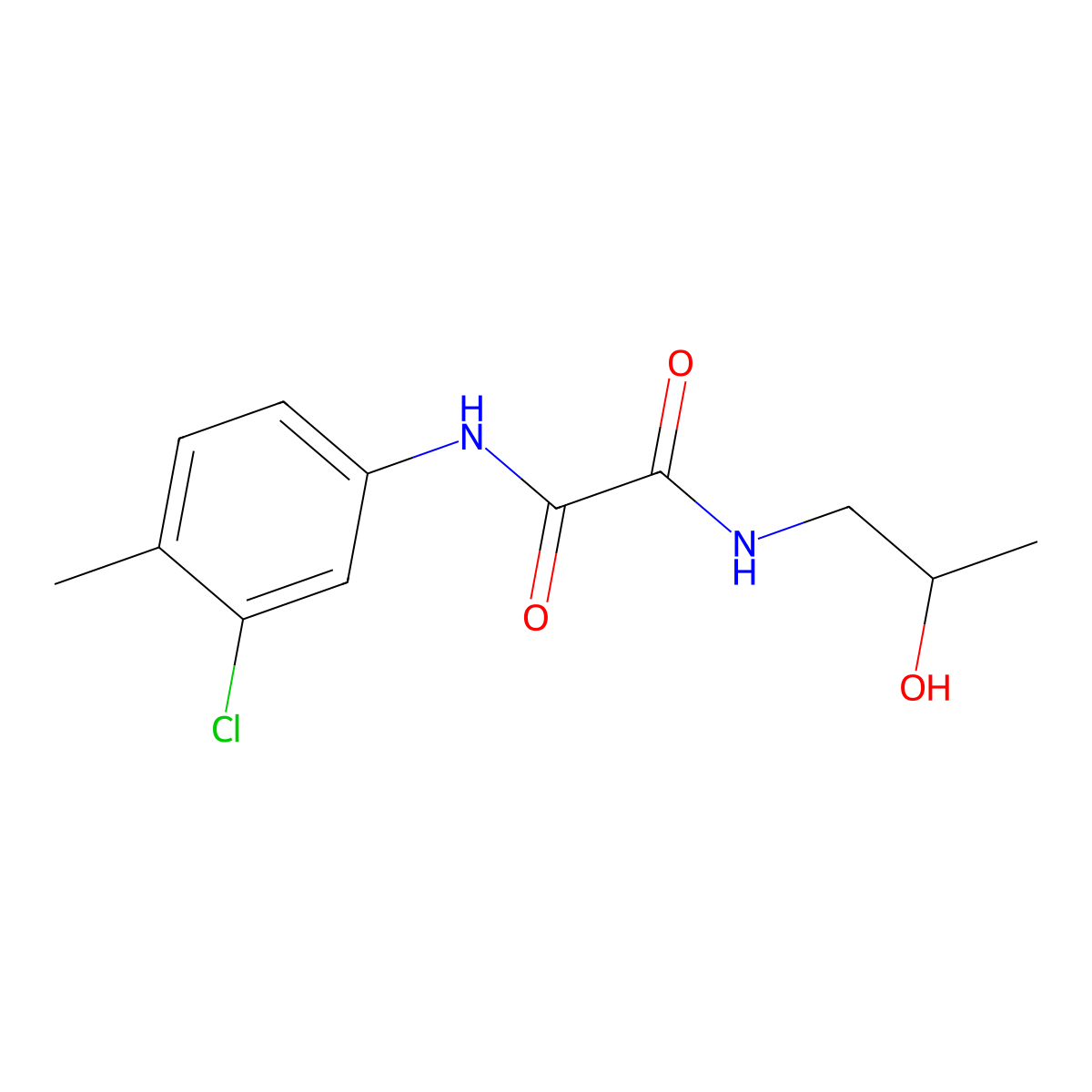 N'-(3-chloro-4-methylphenyl)-N-(2-hydroxypropyl)oxamide molecular structure, CAS 345248-85-3