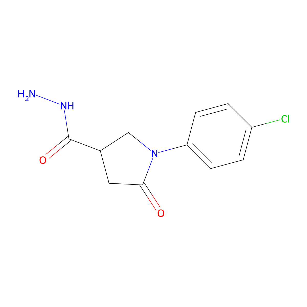 1-(4-Chlorophenyl)-5-oxopyrrolidine-3-carbohydrazide molecular structure, CAS 345249-49-2