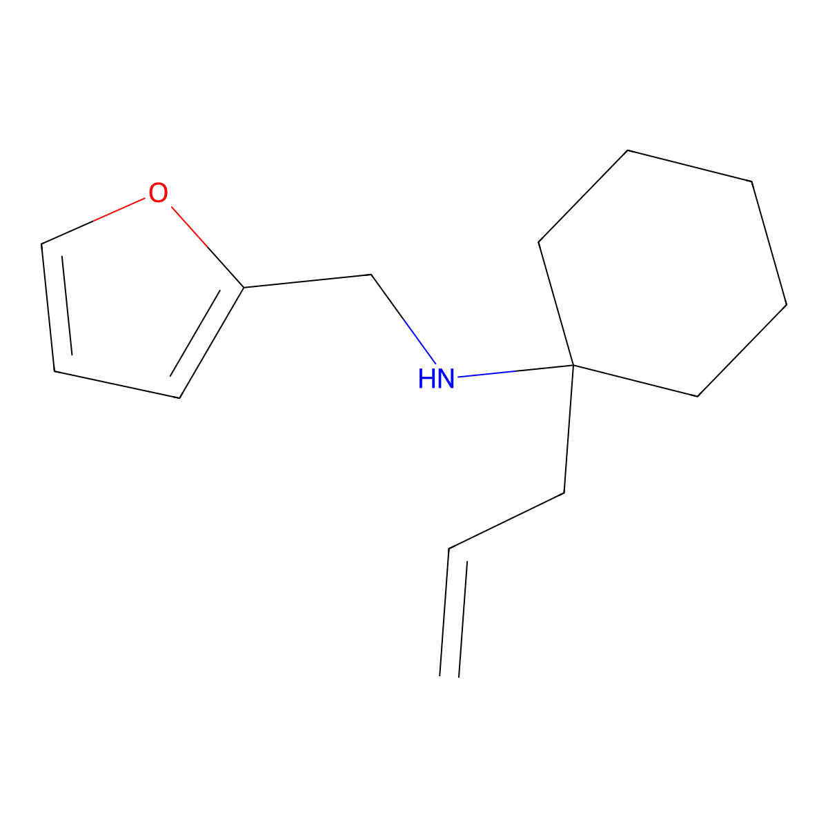 (1-Allyl-cyclohexyl)-furan-2-ylmethyl-amine molecular structure, CAS 345253-09-0