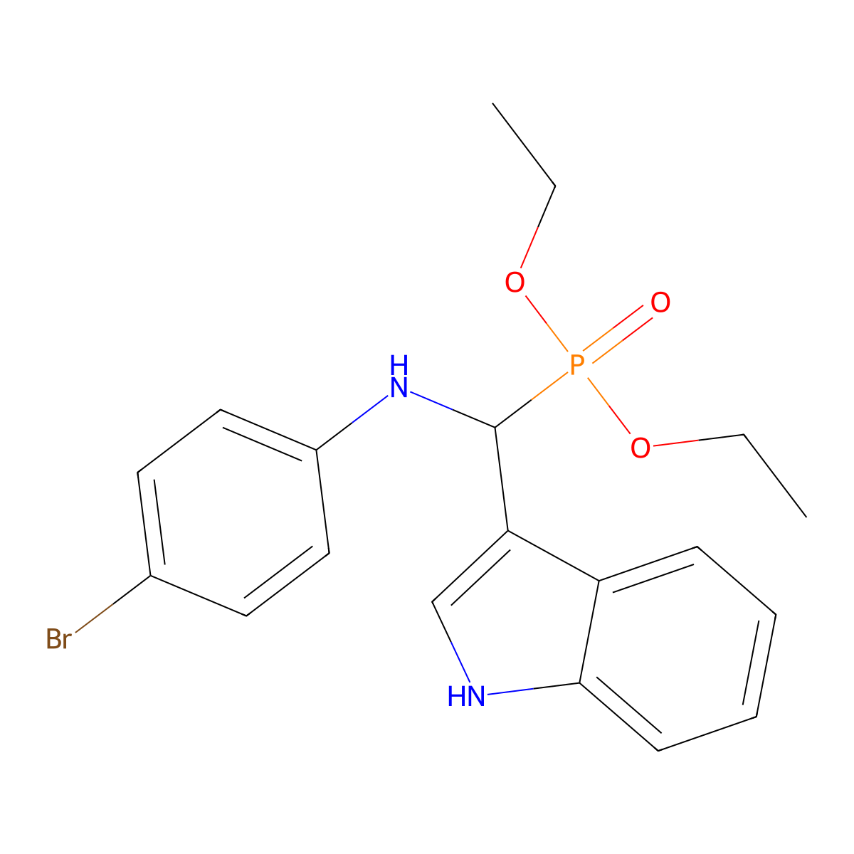 4-bromo-N-[diethoxyphosphoryl(1H-indol-3-yl)methyl]aniline molecular structure, CAS 345256-89-5