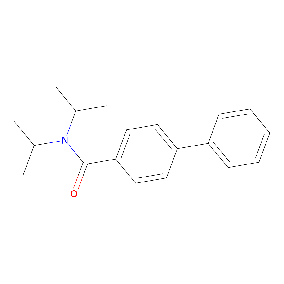 N,N-di(propan-2-yl)biphenyl-4-carboxamide molecular structure, CAS 345257-24-1