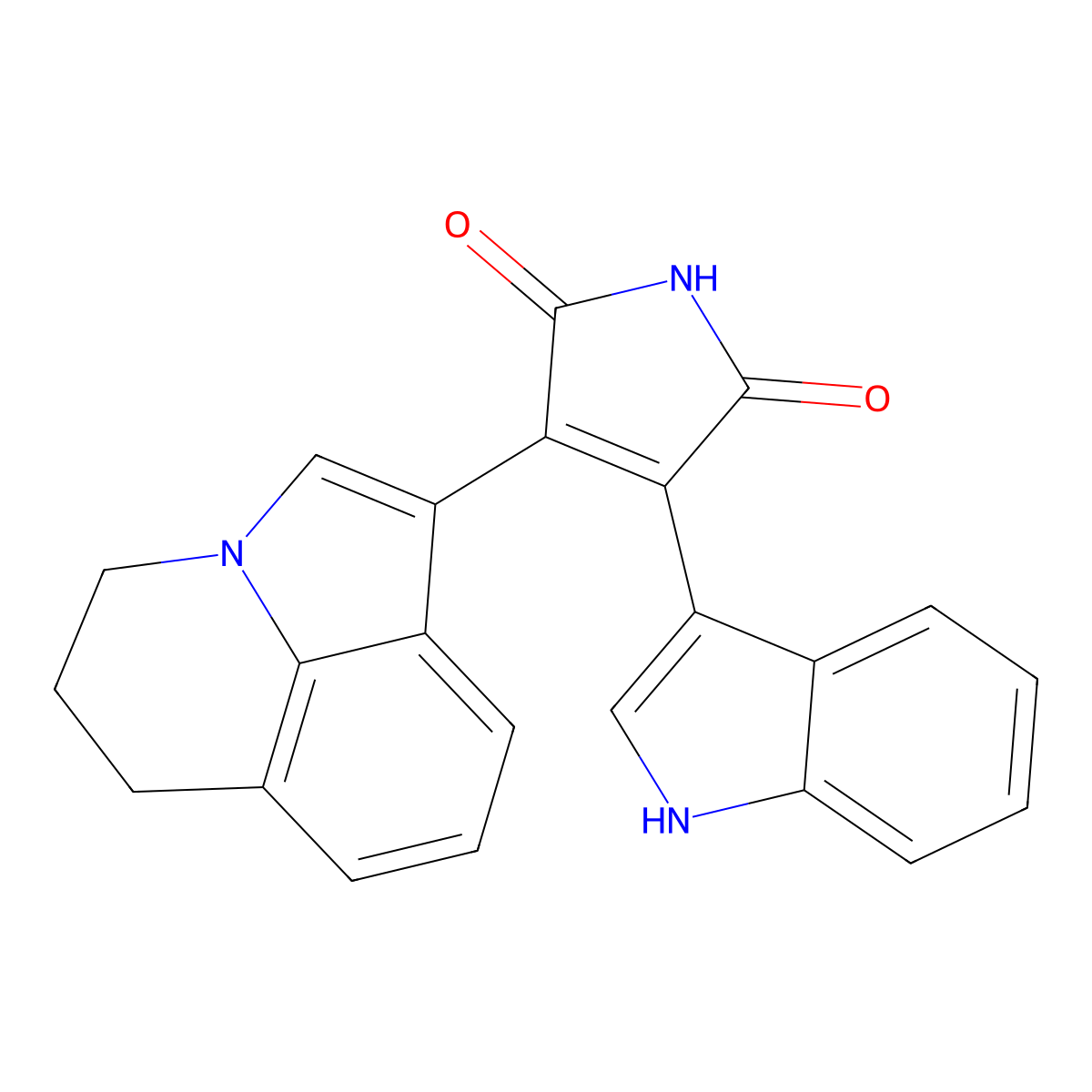 3-(5,6-Dihydro-4H-pyrrolo[3,2,1-ij]quinolin-1-yl)-4-(1H-indol-3-yl)-1H-pyrrole-2,5-dione molecular structure, CAS 345261-20-3