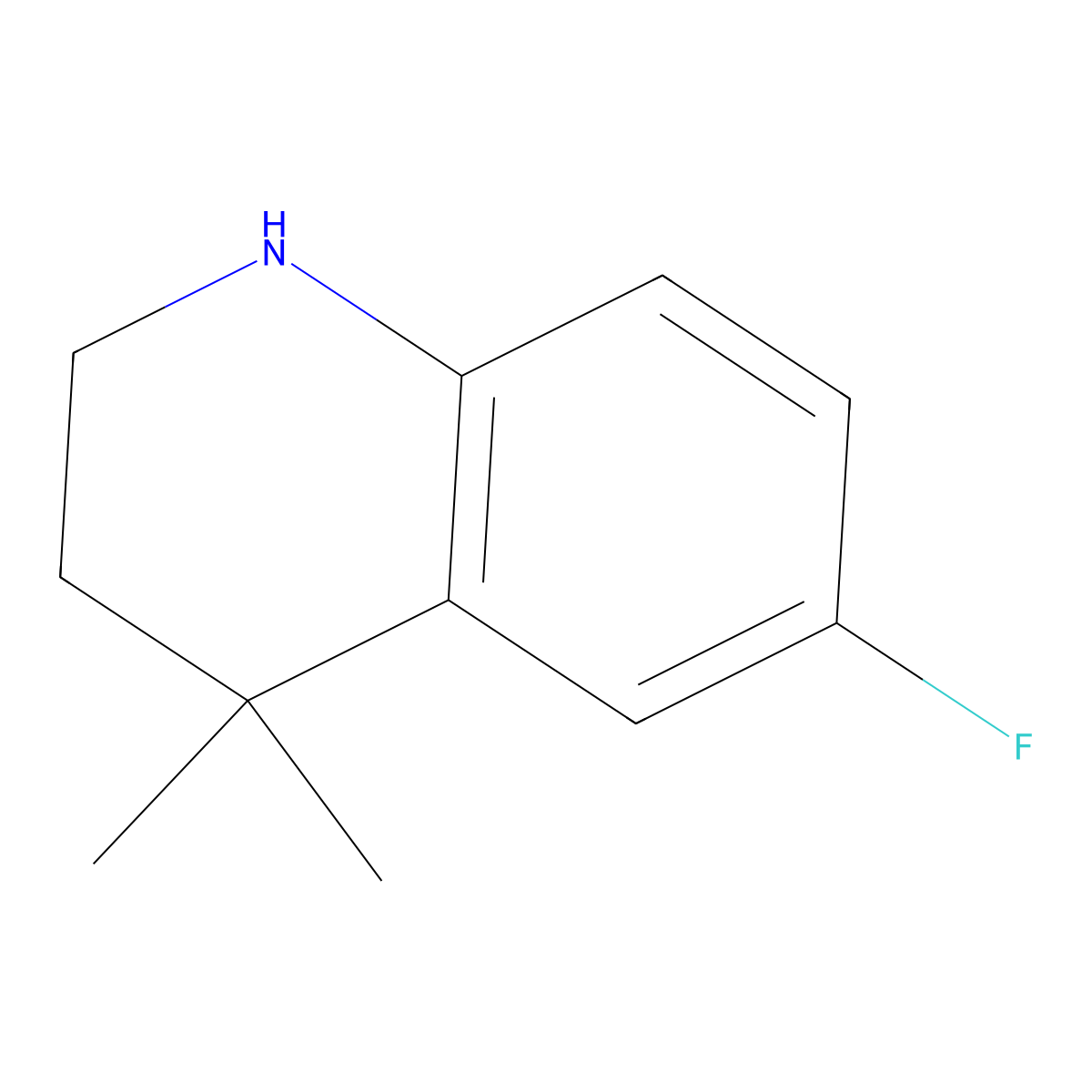 6-Fluoro-4,4-dimethyl-1,2,3,4-tetrahydroquinoline molecular structure, CAS 345264-92-8