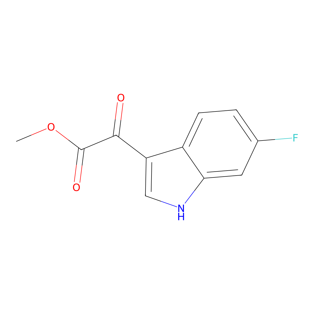 methyl 2-(6-fluoro-1H-indol-3-yl)-2-oxoacetate molecular structure, CAS 345265-51-2