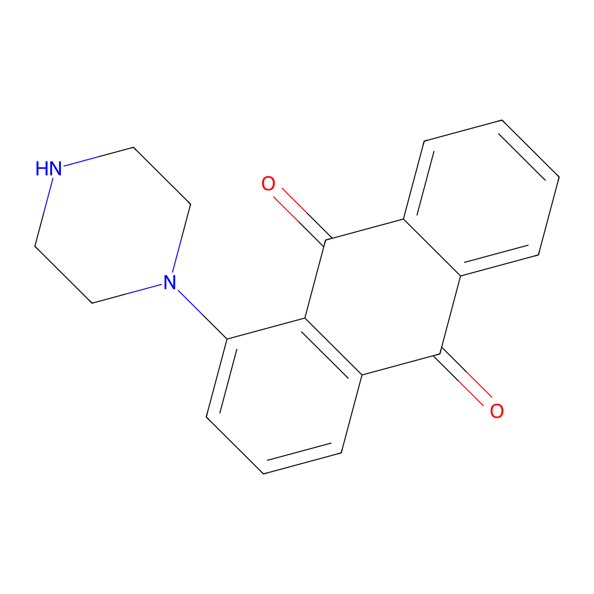 1-(Piperazin-1-yl)anthracene-9,10-dione molecular structure, CAS 345265-55-6