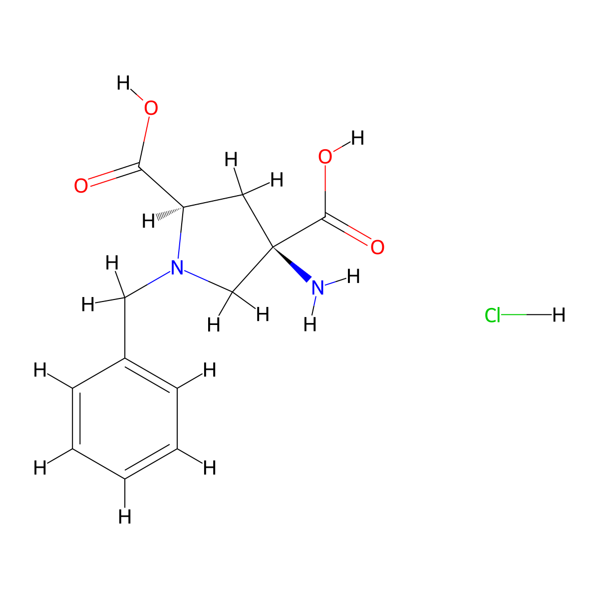 (2R,4R)-4-Amino-1-benzylpyrrolidine-2,4-dicarboxylic acid hydrochloride molecular structure, CAS 345296-09-5