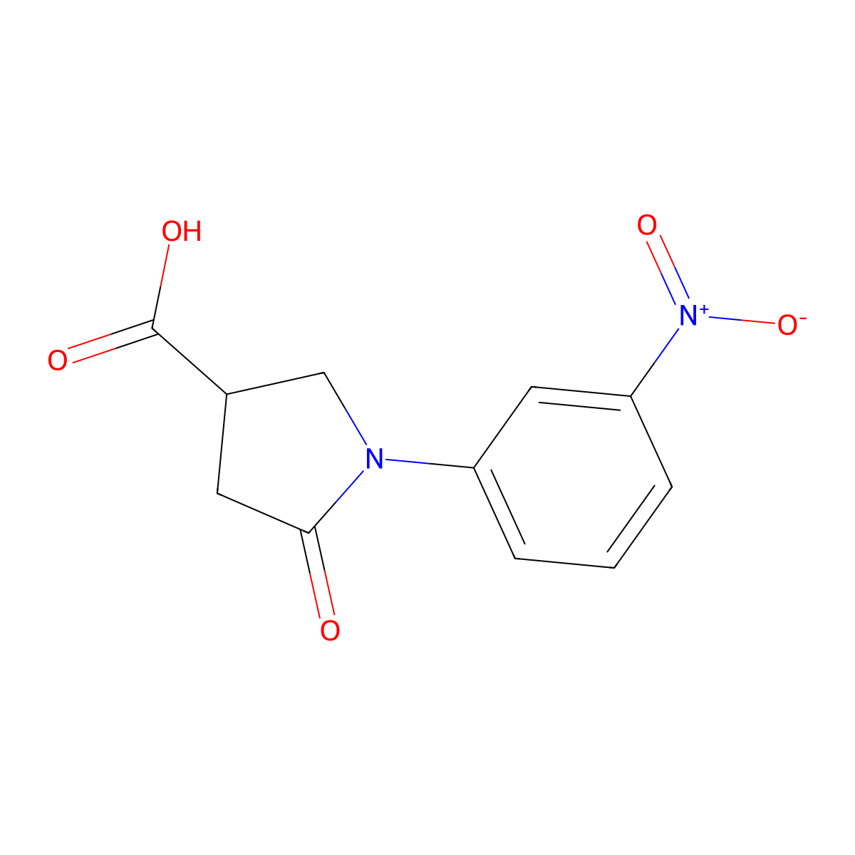 1-(3-Nitrophenyl)-5-oxopyrrolidine-3-carboxylic acid molecular structure, CAS 345297-65-6