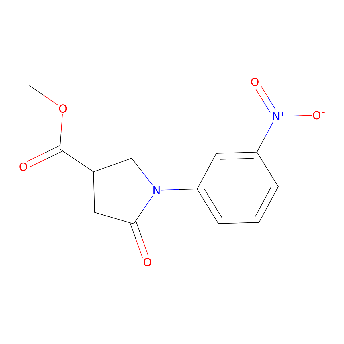 Methyl 1-(3-nitrophenyl)-5-oxopyrrolidine-3-carboxylate molecular structure, CAS 345297-81-6
