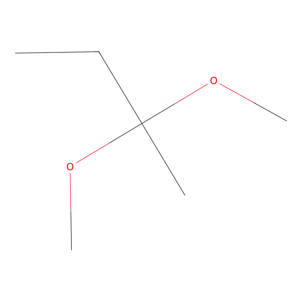 2,2-Dimethoxybutane molecular structure, CAS 3453-99-4