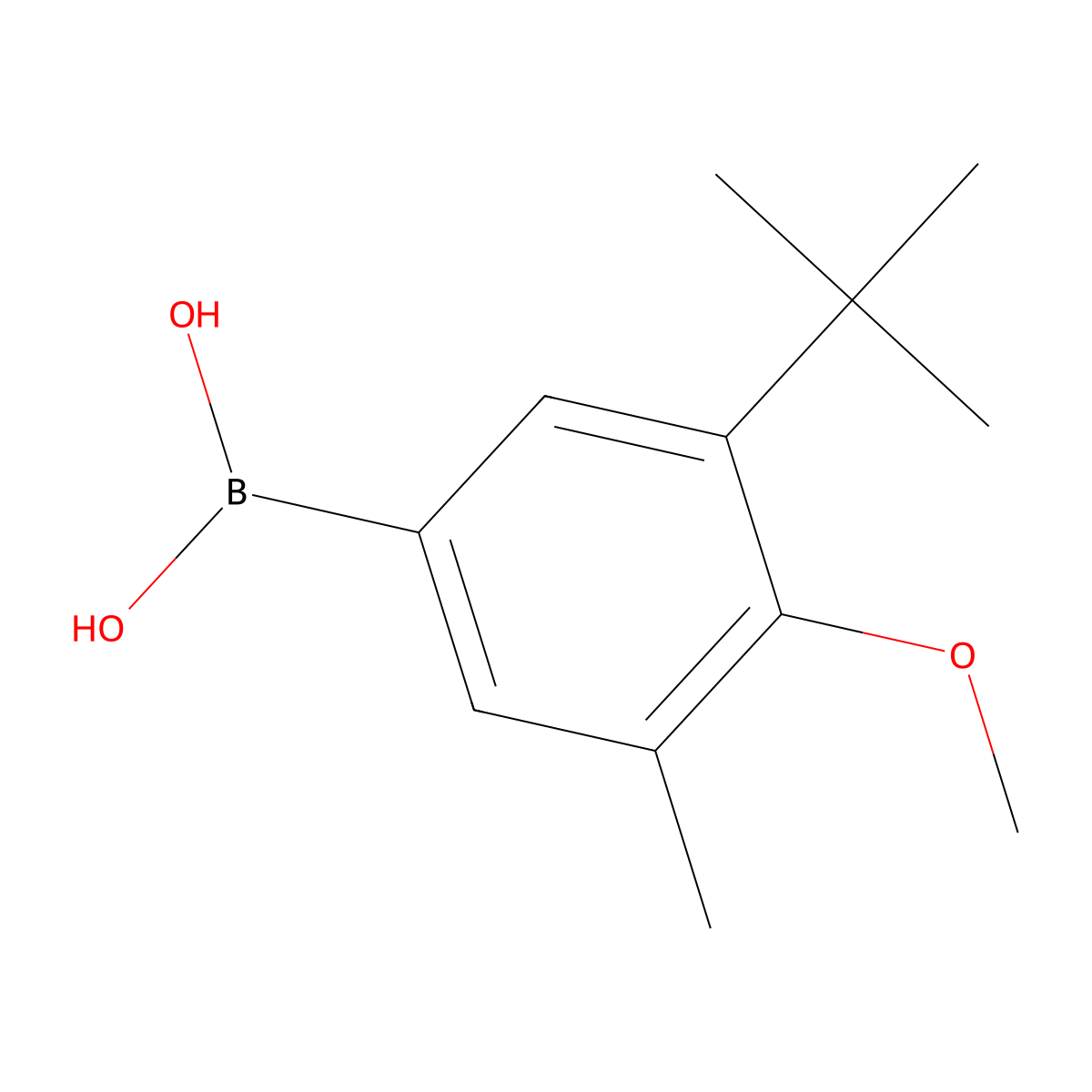 Boronic acid, [3-(1,1-dimethylethyl)-4-methoxy-5-methylphenyl]- molecular structure, CAS 345306-27-6
