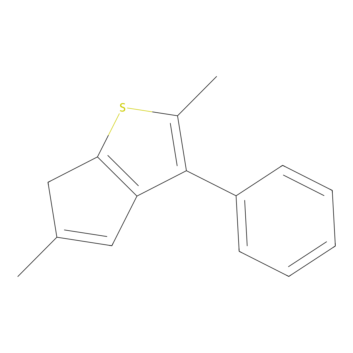 2,5-dimethyl-3-phenyl-6H-cyclopenta[b]thiophene molecular structure, CAS 345306-43-6