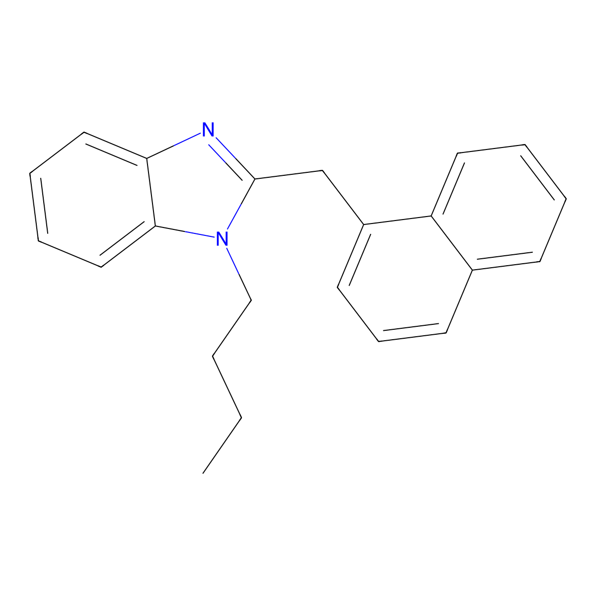 1-Butyl-2-(naphthalen-1-ylmethyl)benzimidazole molecular structure, CAS 345309-38-8