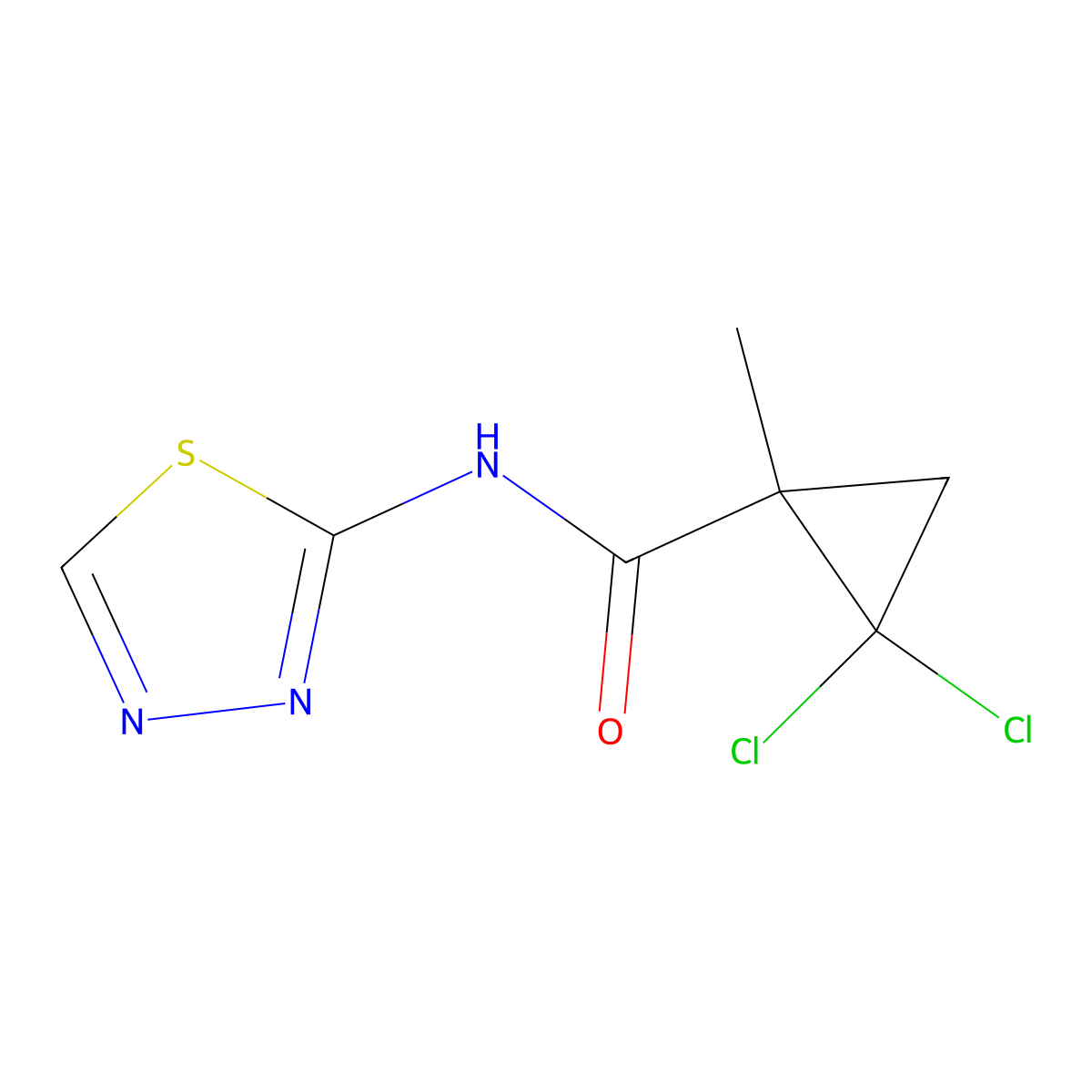 Cyclopropanecarboxamide, 2,2-dichloro-1-methyl-N-1,3,4-thiadiazol-2-yl-(9CI) molecular structure, CAS 345314-55-8
