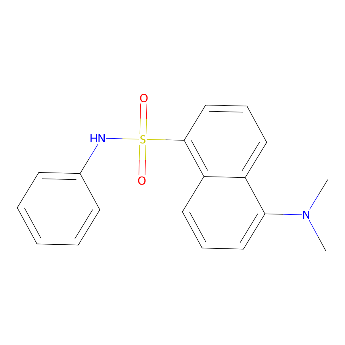 (5-Dimethylaminonaphthalene-1-sulfonamido) benzene molecular structure, CAS 34532-47-3