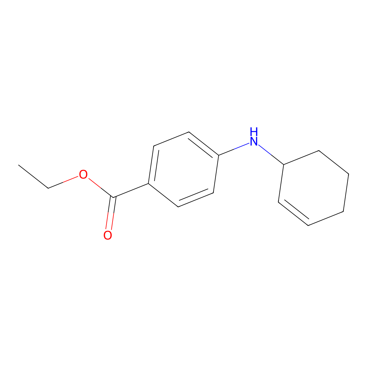 Ethyl 4-(cyclohex-2-en-1-ylamino)benzoate molecular structure, CAS 345340-34-3