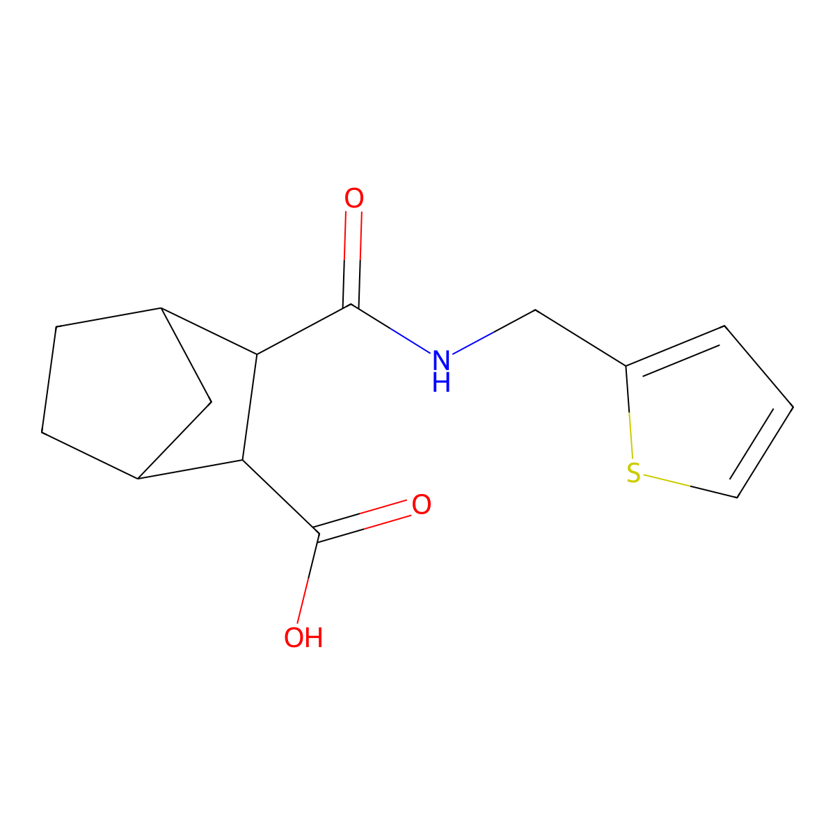 3-[(Thiophen-2-ylmethyl)carbamoyl]bicyclo[2.2.1]heptane-2-carboxylic acid molecular structure, CAS 345347-90-2