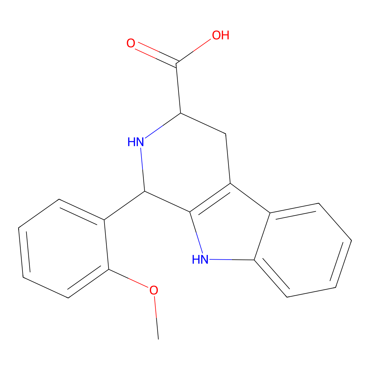 1-(2-methoxyphenyl)-2,3,4,9-tetrahydro-1H-beta-carboline-3-carboxylic acid molecular structure, CAS 345348-09-6