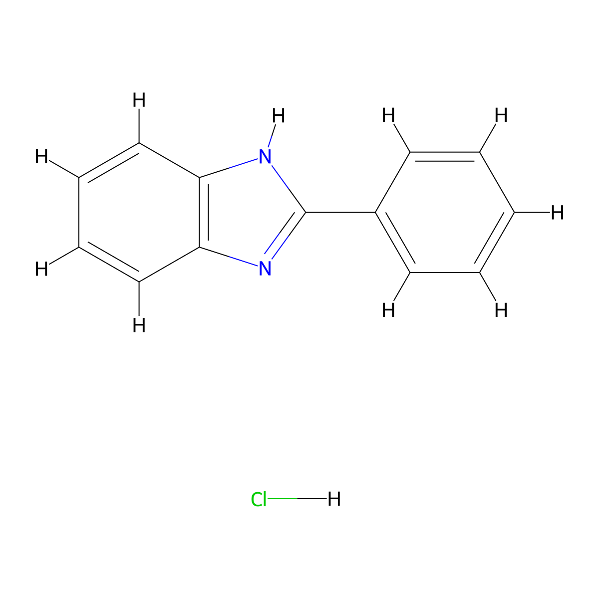 2-Phenylbenzimidazole hydrochloride molecular structure, CAS 34535-90-5