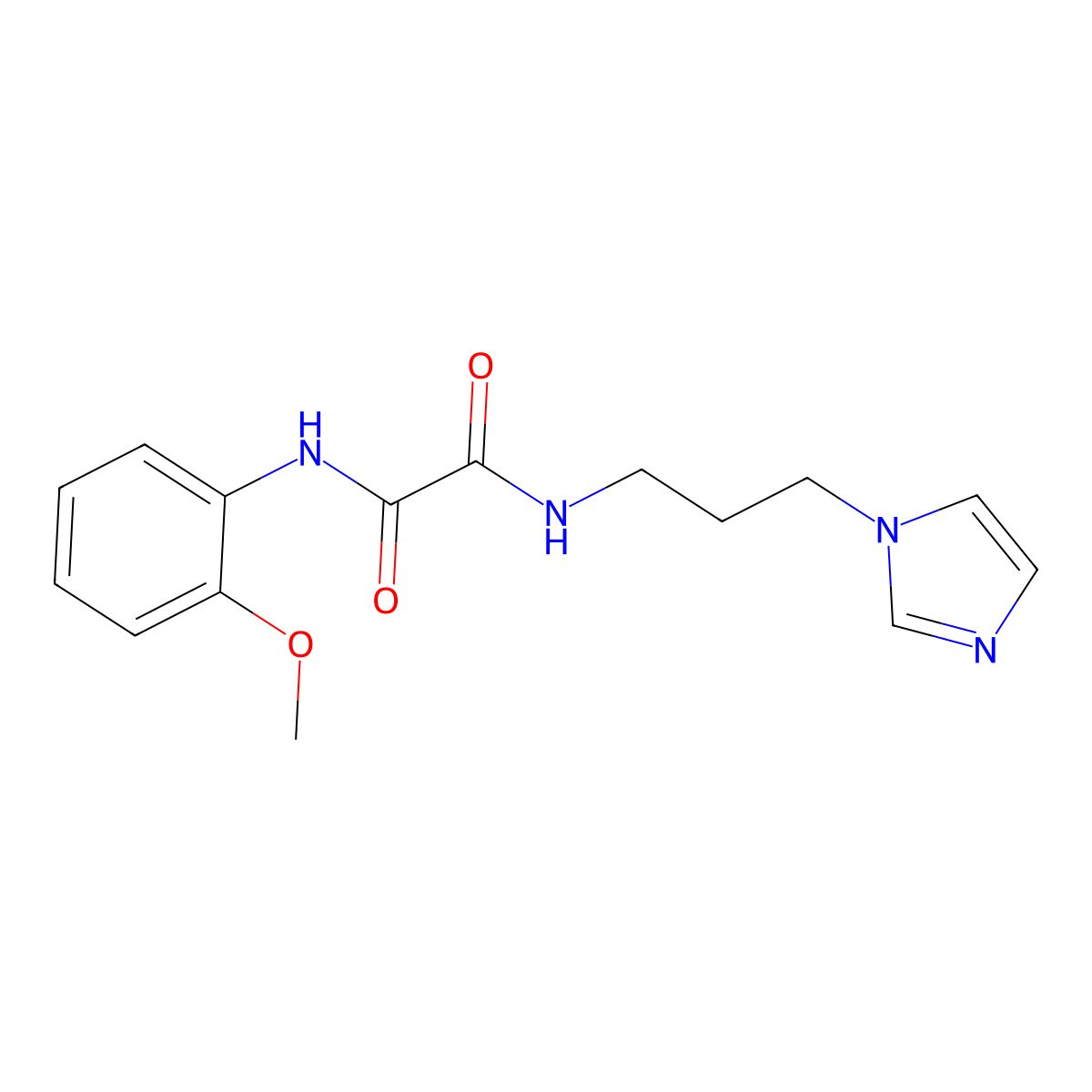 N1-(3-(1H-imidazol-1-yl)propyl)-N2-(2-methoxyphenyl)oxalamide molecular structure, CAS 345366-86-1