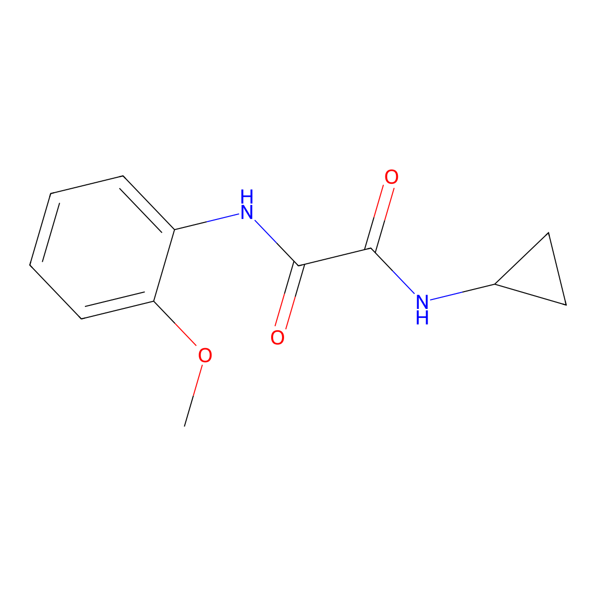 N1-cyclopropyl-N2-(2-methoxyphenyl)oxalamide molecular structure, CAS 345366-87-2