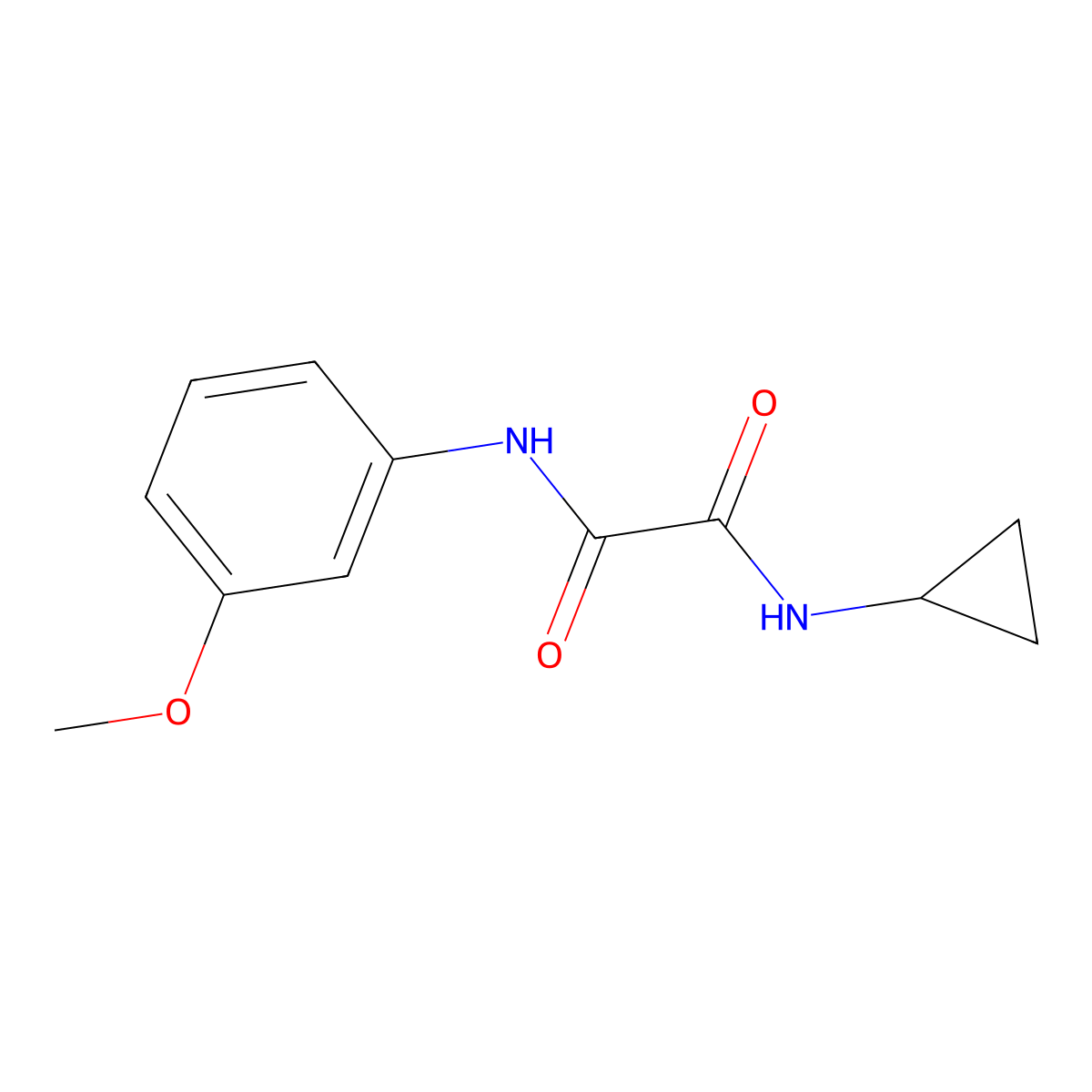 N-cyclopropyl-N'-(3-methoxyphenyl)ethanediamide molecular structure, CAS 345366-88-3