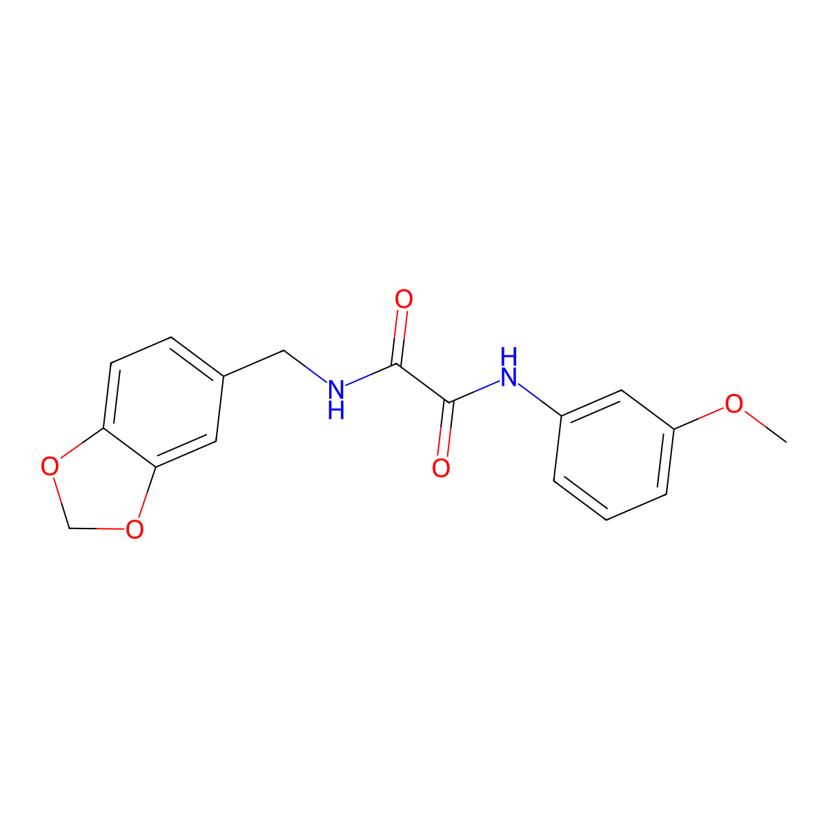 N-(1,3-benzodioxol-5-ylmethyl)-N'-(3-methoxyphenyl)oxamide molecular structure, CAS 345367-25-1