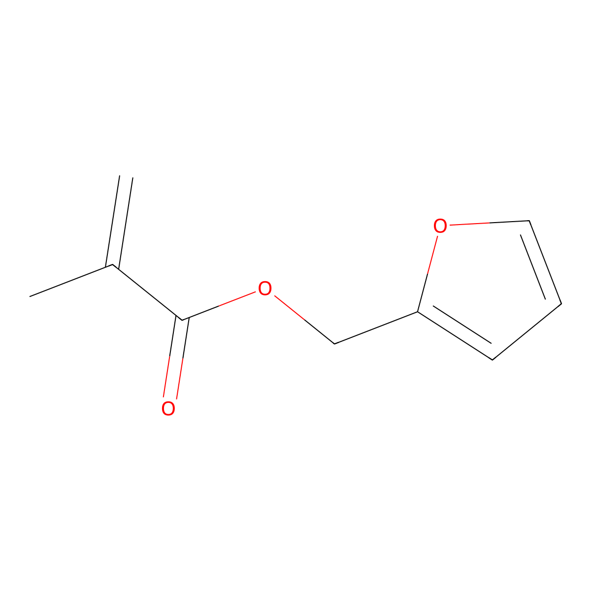 Furfuryl methacrylate molecular structure, CAS 3454-28-2