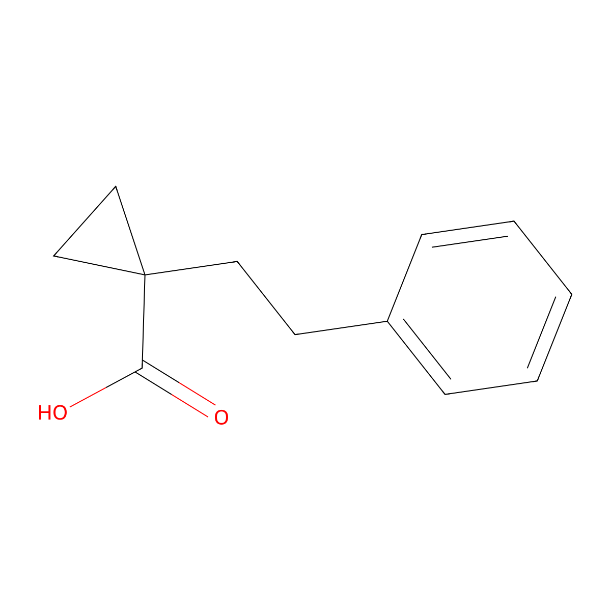 1-(2-Phenylethyl)cyclopropane-1-carboxylic acid molecular structure, CAS 3454-81-7