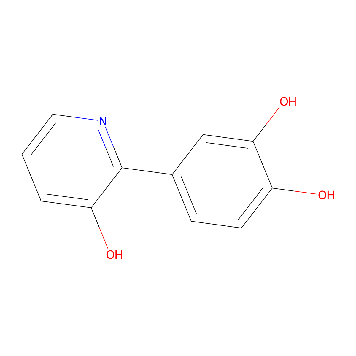 1,2-Benzenediol, 4-(3-hydroxy-2-pyridinyl)-(9CI) molecular structure, CAS 34541-50-9